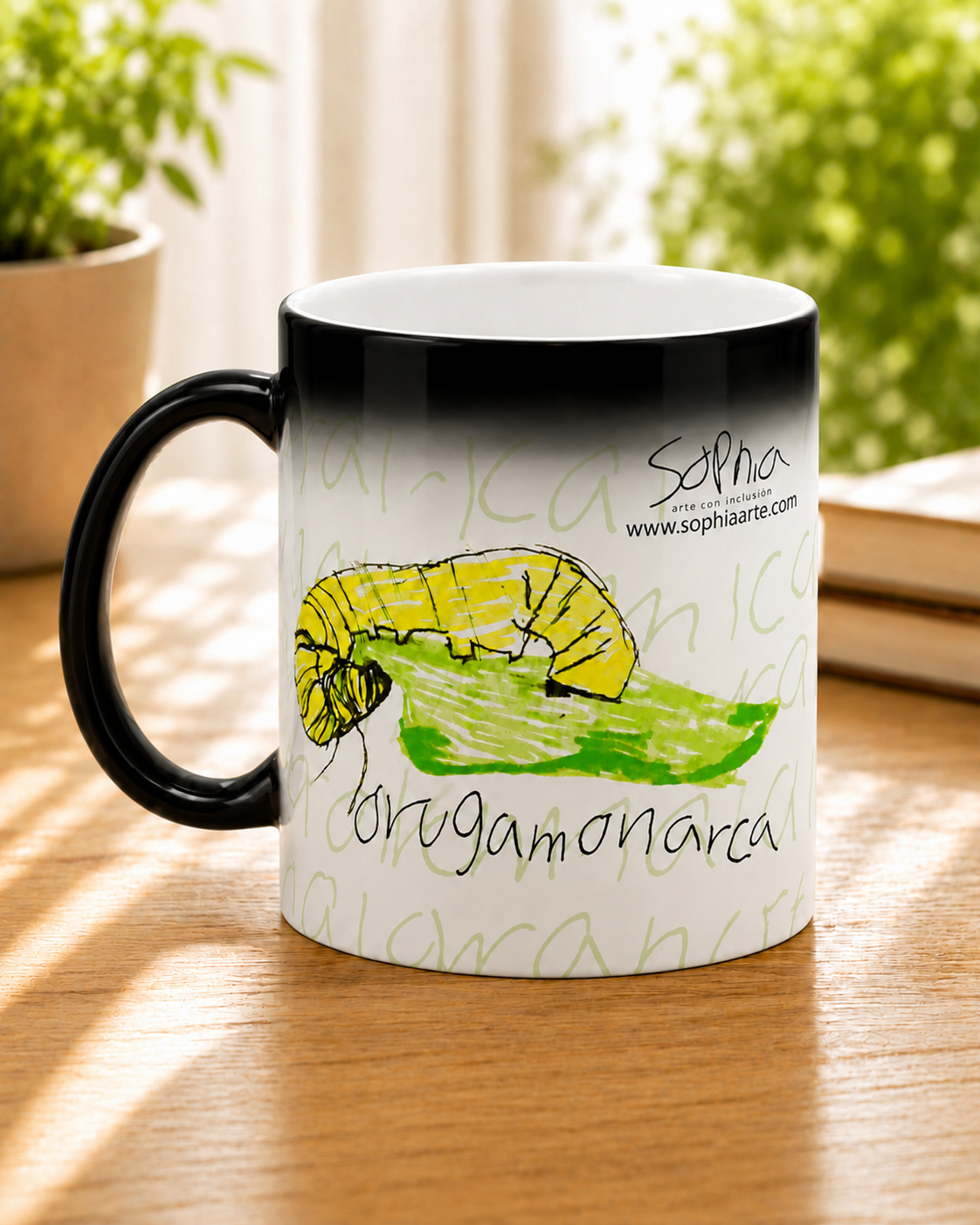 Pocillo Mágico · Oruga Monarca